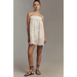 NWT Anthropologie Maeve Strapless Lace Mini Dress - Size M MSRP $248